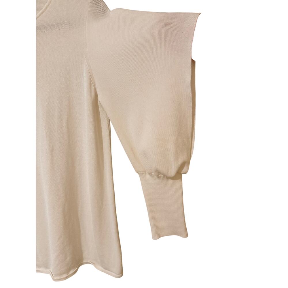 Akris Punto Switzerland White Cold Sleeve Top Off White, size 10 - Picture 3 of 7